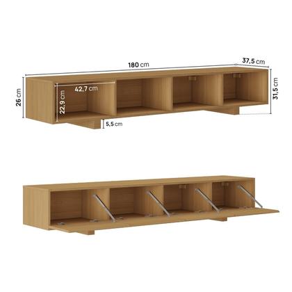 Imagem de Rack com Painel para Tv até 75 Polegadas Liso 200x250cm Aruá Cabecasa Madeiraoriginals