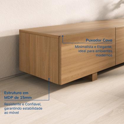Imagem de Rack com Painel para Tv até 75 Polegadas Liso 200x250cm Aruá Cabecasa Madeiraoriginals