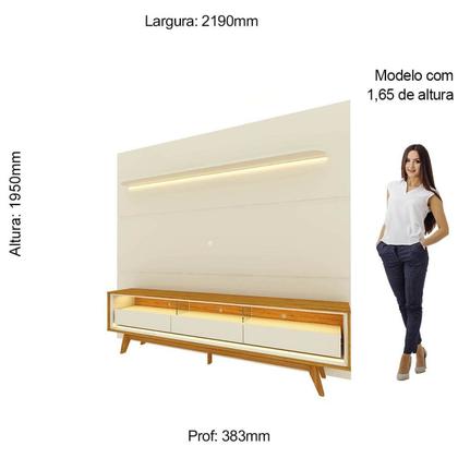 Imagem de Rack com Painel para Tv até 90 Polegadas Led 3 Gavetas com Pés Madeira 220cm Royal/requinte 100% MDF