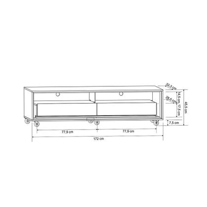 Rack com Painel Ripado até 70 Polegadas Sintra com LED 2 GV Cedro e Off White Alt 218 Larg 177 cm - Modern Imagem de Rack com Painel Ripado até 70 Polegadas Sintra com LED 2 GV Cedro e Off White Alt 218 Larg 177 cm