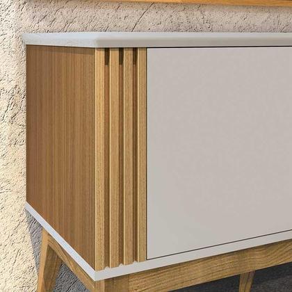 Rack Com Painel Ripado Para TV 75 Pol Brunt 1.8 EAX Móveis Fendi/Freijo ...