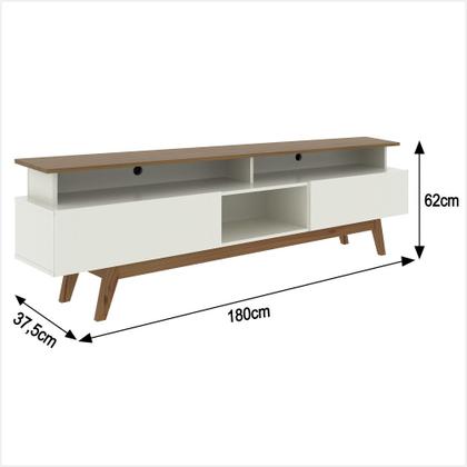 Imagem de Rack com Painel Ripado para TV até 70 Polegadas 2 Gavetas Grécia 180cm