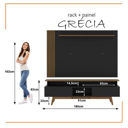 Imagem de Rack com Painel Ripado para TV até 70 Polegadas 2 Gavetas Grécia 180cm
