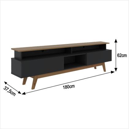 Imagem de Rack com Painel Ripado para TV até 70 Polegadas 2 Gavetas Grécia 180cm