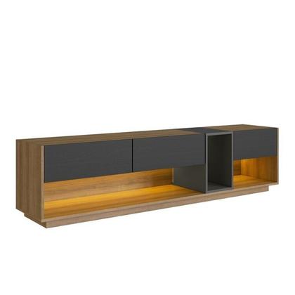 Imagem de Rack com Painel Ripado para Tv até 75 Polegadas Liverpool Ra8001 com Led e Impressão Ripada 3d