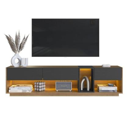 Imagem de Rack com Painel Ripado para Tv até 75 Polegadas Liverpool Ra8001 com Led e Impressão Ripada 3d