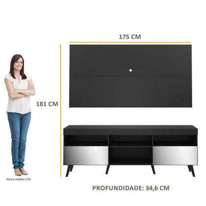 Imagem de Rack com Painel TV 65" Retrô com Espelho Flórida Multimóveis V3138
