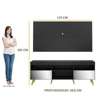 Imagem de Rack com Painel TV 65" Retrô com Espelho Flórida Multimóveis V3138