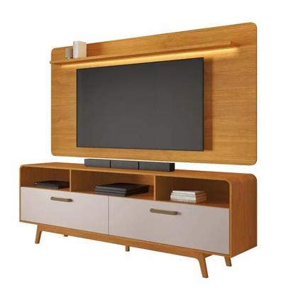 Imagem de Rack Com Painel Tv 70" Cristal JCM Movelaria - Cinamomo/Off