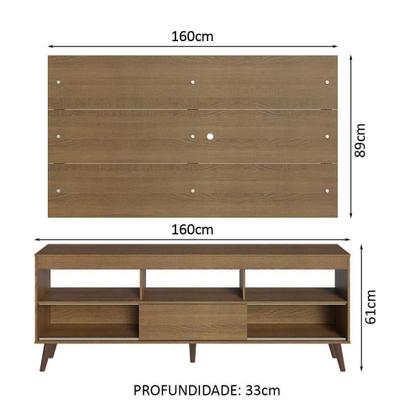 Imagem de Rack Com Painel Tv Até 65 Polegadas Detroit Madesa Rustic