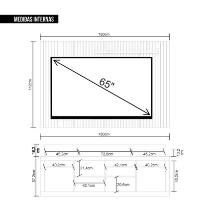 Imagem de Rack Com Painel TV até 65 Polegadas Marrom Life Caemmun