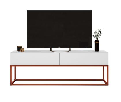 Imagem de Rack Com Pés de Ferro Para Sala De Estar TV Até 50 Brco/Cobr