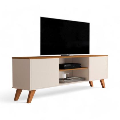 Imagem de Rack com Prateleiras Helena Off White e Ypê SAL Movelaria