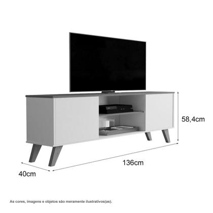 Imagem de Rack com Prateleiras Helena Off White e Ypê SAL Movelaria