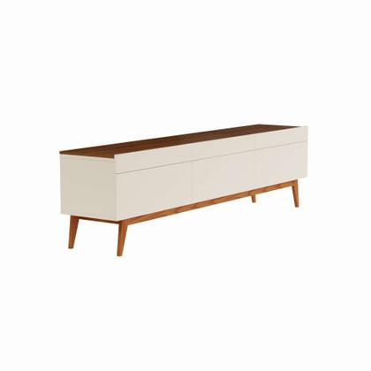 Rack Coventry I 3 GV Off White com Freijó Touch 218 cm - Mobly Imagem de Rack Coventry I 3 GV Off White com Freijó Touch 218 cm