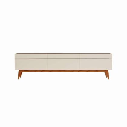 Rack Coventry I 3 GV Off White com Freijó Touch 218 cm - Mobly Imagem de Rack Coventry I 3 GV Off White com Freijó Touch 218 cm