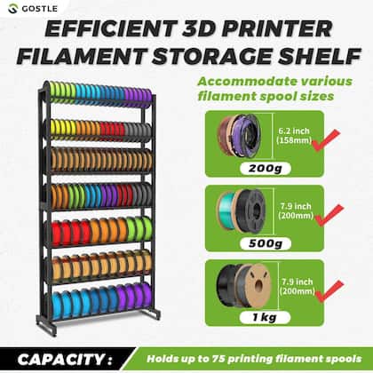 Imagem de Rack de armazenamento de filamentos para impressora 3D, organizador de 7 camadas