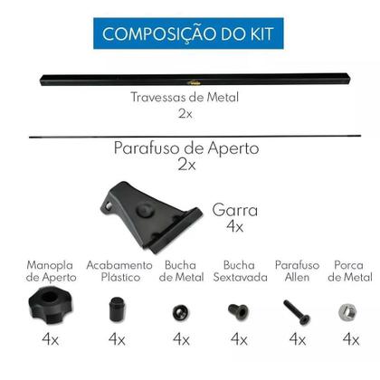 Imagem de Rack De Teto Bagageiro Ford Fusion 2006 A 2010 E 2 Cintas