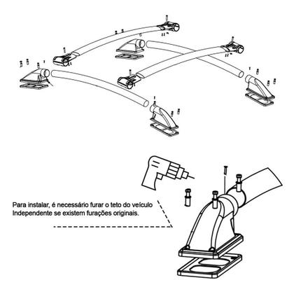 Imagem de Rack de Teto Fiesta Hatch 2003 em diante Preto