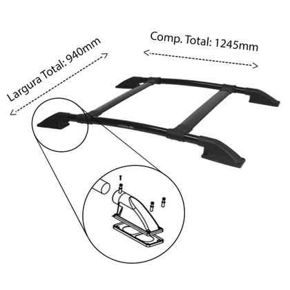 Imagem de Rack de Teto Hilux 2005 2006 2007 2008 2009 a 2015 Preto