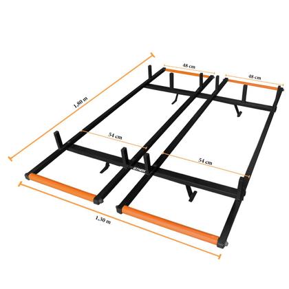 Imagem de Rack de Teto Para Longarina Suporte Porta Escada Rolete Universal Preto