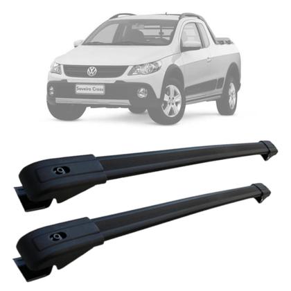 Imagem de Rack De Teto Travessa Volkswagen Saveiro Cross 2009 a 2018 Aluminio MN-134 Preto MN-135 Prata