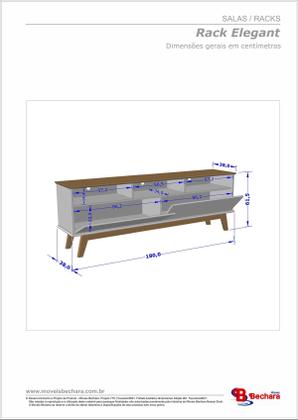 Imagem de Rack Elegant em MDF para TVs de até 65" com 4 Nichos Cinamomo Off White Bechara