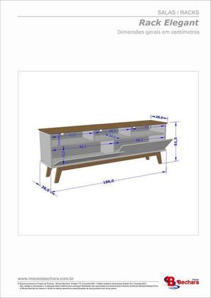 Imagem de Rack Elegante Madeira Branco Off-White TV 65 Polegadas