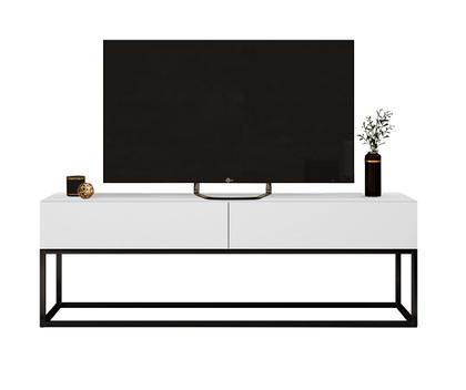 Imagem de Rack Eros Estilo Industrial Para Sala de Esta TV 50 Brco/Pto