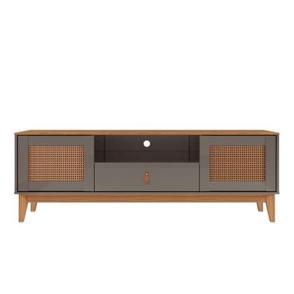 Rack Esmeralda Cinza Pérola e Noce 160 cm - Casa D Imagem de Rack Esmeralda Cinza Pérola e Noce 160 cm