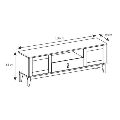 Rack Esmeralda Cinza Pérola e Noce 160 cm - Casa D Imagem de Rack Esmeralda Cinza Pérola e Noce 160 cm
