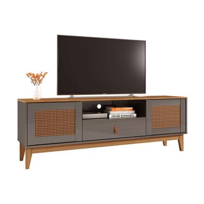 Rack Esmeralda Cinza Pérola e Noce 160 cm - Casa D Imagem de Rack Esmeralda Cinza Pérola e Noce 160 cm