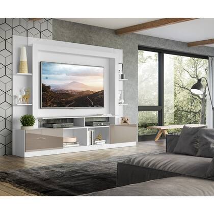 Imagem de Rack Estante c/ Painel TV 65" e 2 portas Oslo Multimóveis Branco/Lacca Fumê