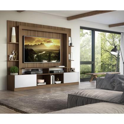 Imagem de Rack Estante c/ Painel TV 65" e 2 portas Oslo Multimóveis Madeirado/Branco