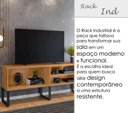 Imagem de Rack Estilo Industrial Sala de Estar Moderno Resistente com Prateleiras