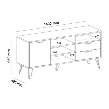 Imagem de Rack Estocolmo para TVs de até 60 Polegadas com Pés de Madeira - Artely