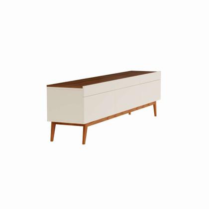 Rack Glasgow I 3 GV Off White com Freijó Touch 218 cm - Mobly Imagem de Rack Glasgow I 3 GV Off White com Freijó Touch 218 cm