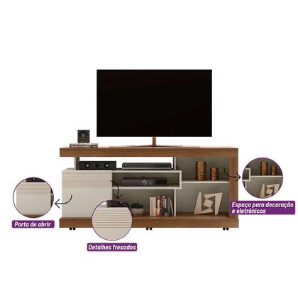 Rack Gramado 1 PT Freijó e Off White - Linea Brasil - Rack