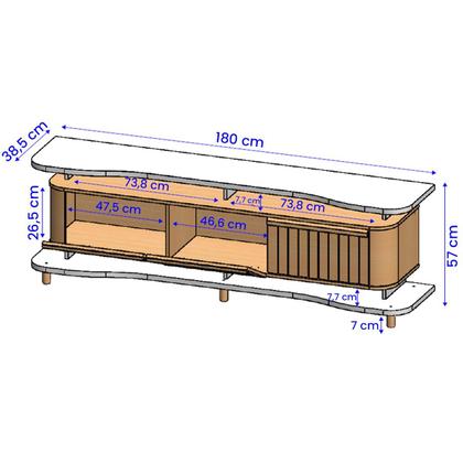 Imagem de Rack Guarapari TV 75 Polegadas com Pés de Madeira Maciça