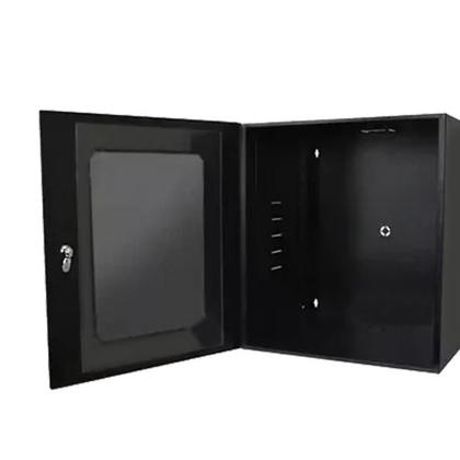 Imagem de Rack Indoor Max Eletron Parede - 12U - 470mm Preto Com Porta Acrílica - CFTV - Caixa organizadora