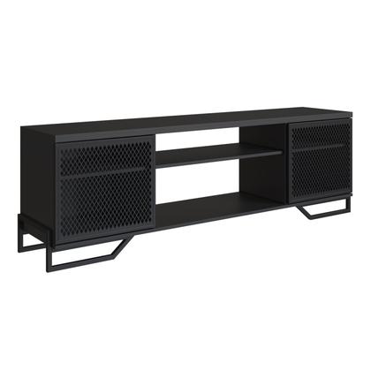 Imagem de Rack Industrial para TV até 60 Polegadas 183cm e Portas Teladas P1027 Preto