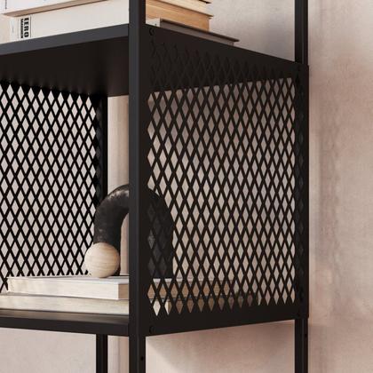 Imagem de Rack Industrial para TV até 60 Polegadas 5 Nichos com Estante Telada Preto