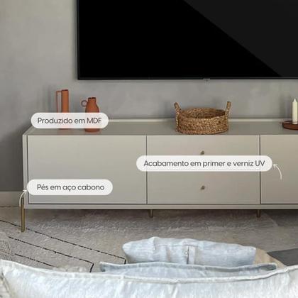 Imagem de Rack Jasper 185 cm - Off White Fosco c/ Dourado