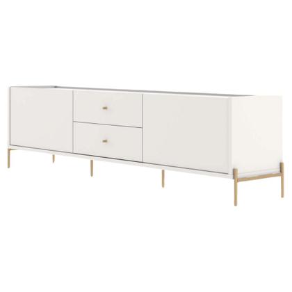Imagem de Rack Jasper 220 cm Off White Fosco com Dourado
