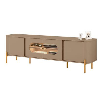 Imagem de Rack Juquehy para TV 75” 4 Portas Nichos e Iluminação LED