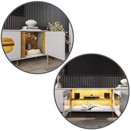 Imagem de Rack Juquehy TV 75 Polegadas com 4 Portas e Pés Em Aço