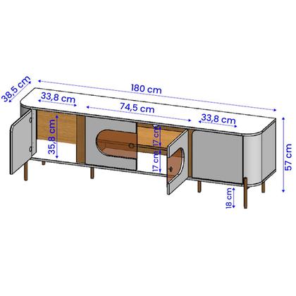 Imagem de Rack Juquehy TV 75 Polegadas com 4 Portas e Pés Em Aço