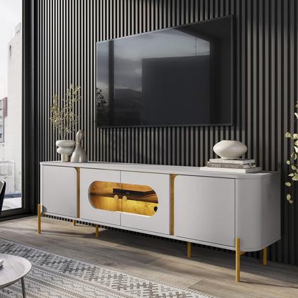 Imagem de Rack Juquehy TV 75 Polegadas com 4 Portas e Pés Em Aço