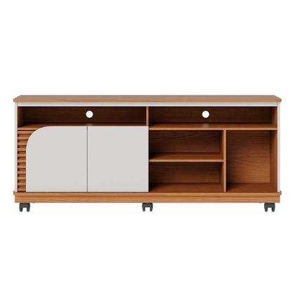Rack Jurerê 2 PT Freijó e Off White 150 cm - Modern Imagem de Rack Jurerê 2 PT Freijó e Off White 150 cm