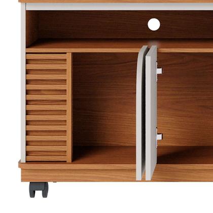 Rack Jurerê 2 PT Freijó e Off White 150 cm - Modern Imagem de Rack Jurerê 2 PT Freijó e Off White 150 cm